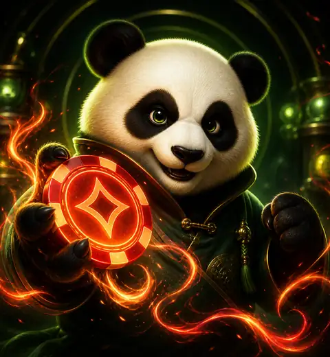 Панда с горячей игровой фишкой Panda Casino